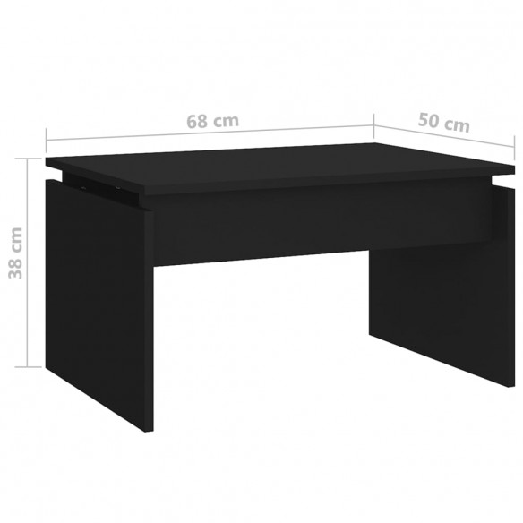 Table basse Noir 68x50x38 cm Aggloméré