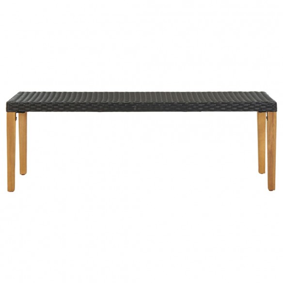 Banc de jardin 80 cm Résine tressée Noir