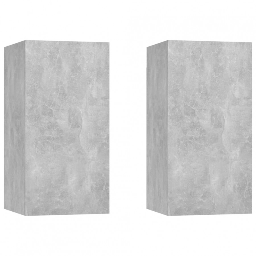 Meubles TV 2 pcs Gris béton 30,5x30x60 cm Aggloméré