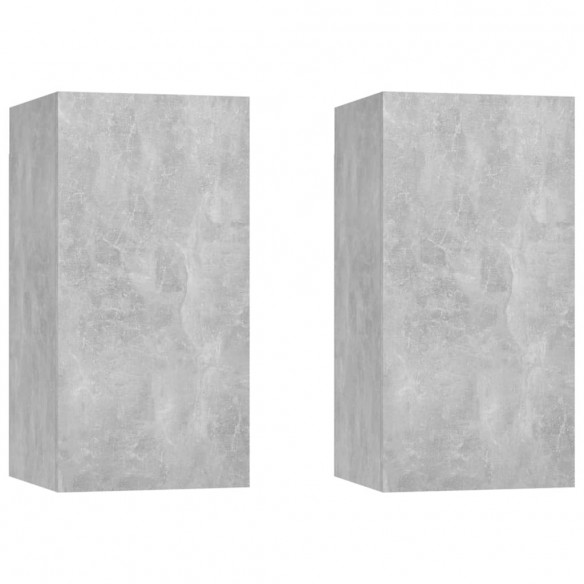 Meubles TV 2 pcs Gris béton 30,5x30x60 cm Aggloméré