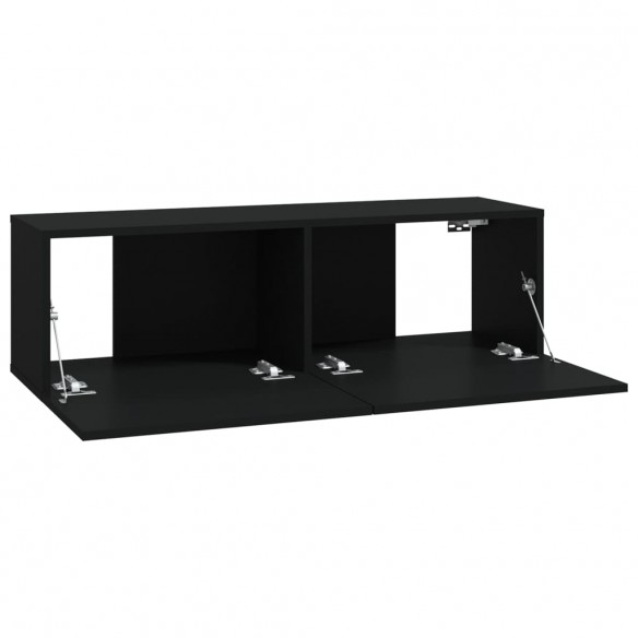 Ensemble de meubles TV 6 pcs Noir Bois d'ingénierie