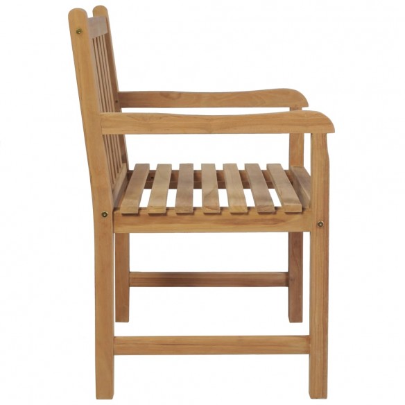 Chaises de jardin 2 pcs avec coussins bleu Bois de teck massif