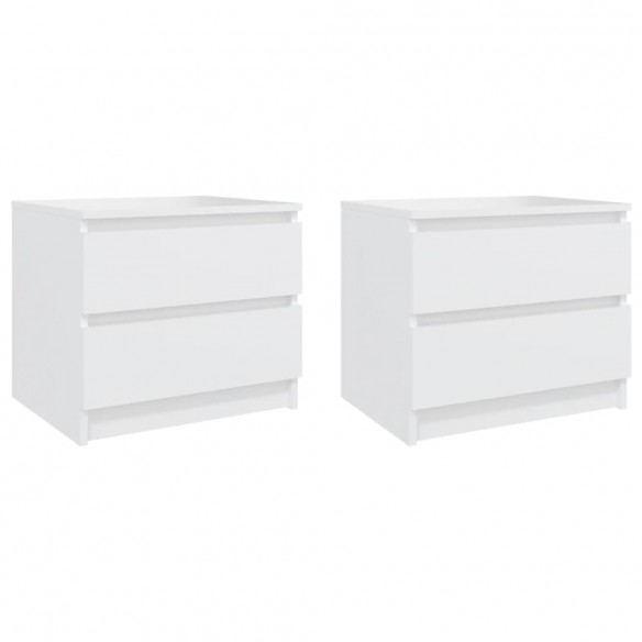 Tables de chevet 2 pcs Blanc 50x39x43,5 cm Aggloméré