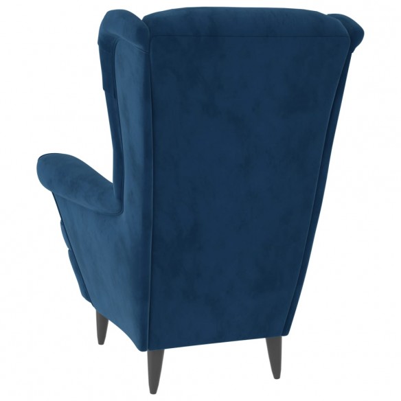 Fauteuil bleu velours