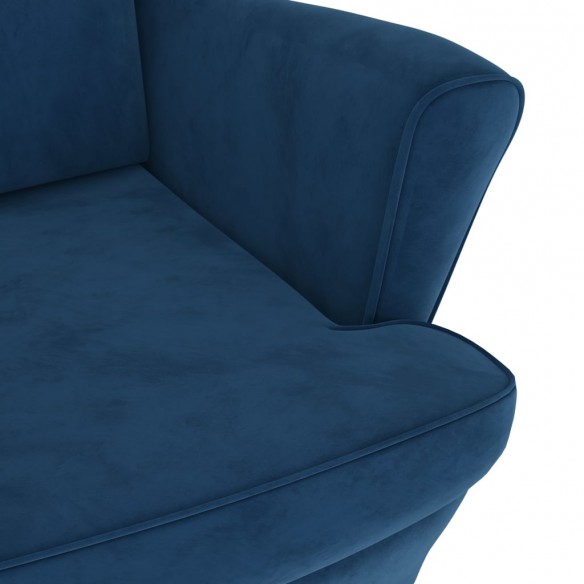 Fauteuil bleu velours