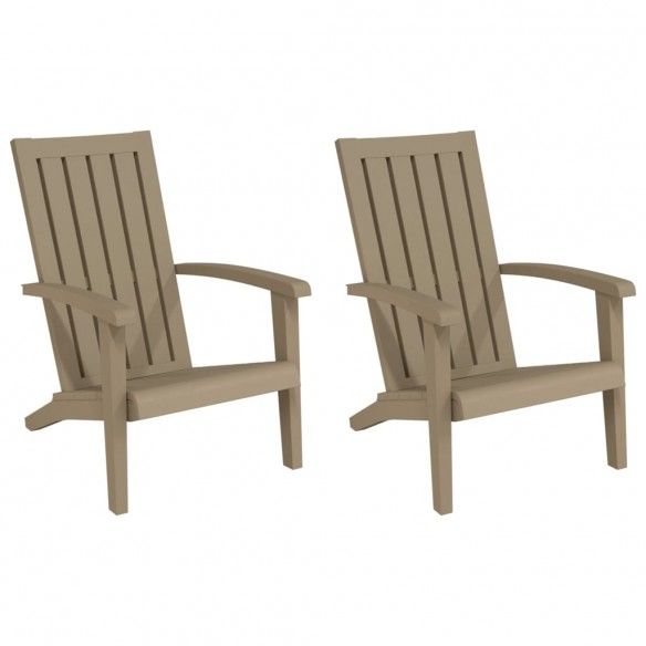 Chaises de jardin Adirondack lot de 2 marron clair PP