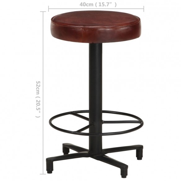 Tabourets de bar lot de 2 52 cm cuir véritable