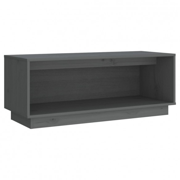 Meuble TV Gris 90x35x35 cm Bois de pin massif