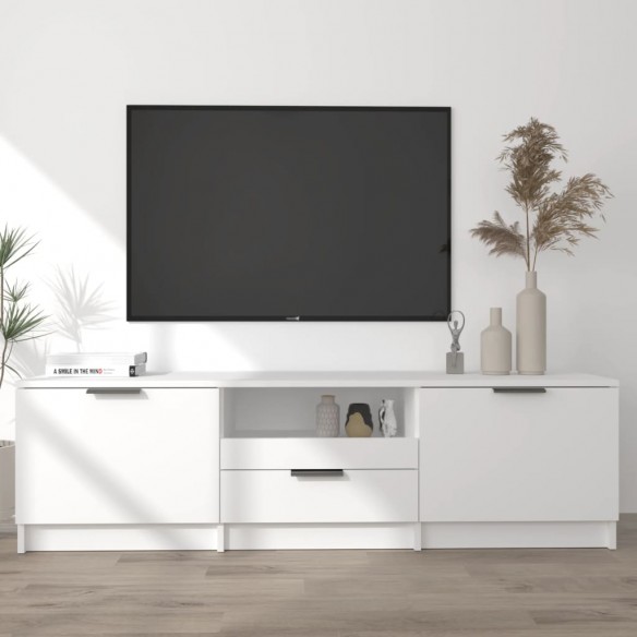 Meuble TV Blanc 140x35x40 cm Bois d'ingénierie