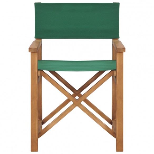 Chaises de metteur en scène lot de 2 Bois de teck massif Vert