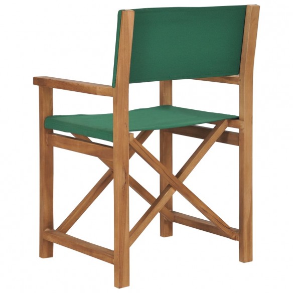 Chaises de metteur en scène lot de 2 Bois de teck massif Vert