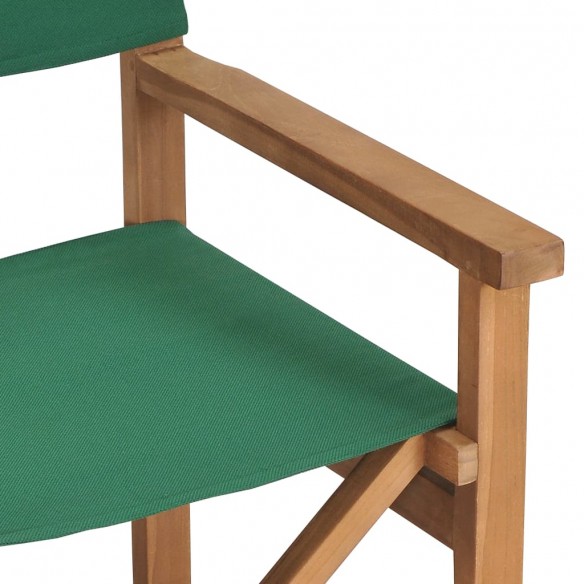 Chaises de metteur en scène lot de 2 Bois de teck massif Vert