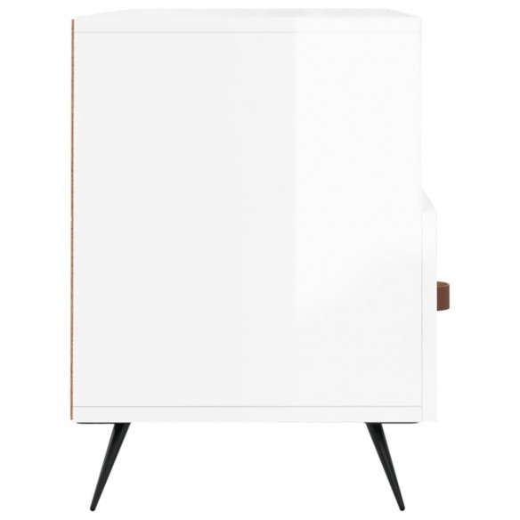 Meuble TV Blanc brillant 102x36x50 cm Bois d'ingénierie