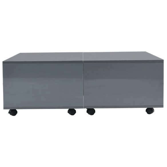 Table basse Gris brillant 100 x 100 x 35 cm