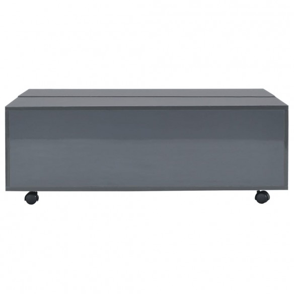 Table basse Gris brillant 100 x 100 x 35 cm