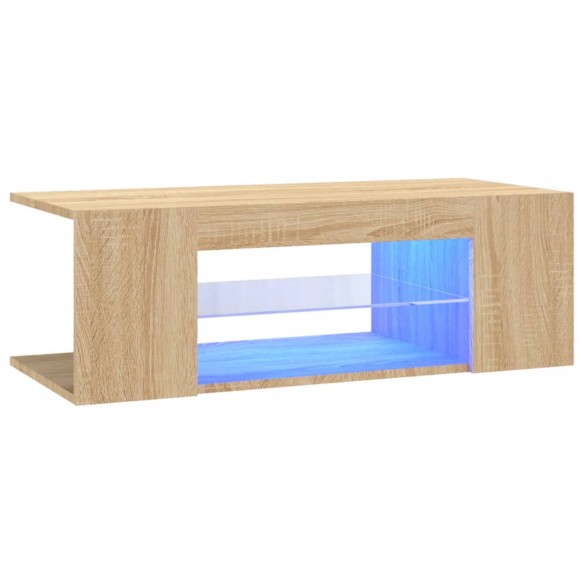 Meuble TV avec lumières LED chêne sonoma 90x39x30 cm