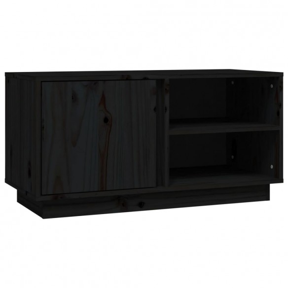 Meuble TV Noir 80x35x40,5 cm Bois de pin massif