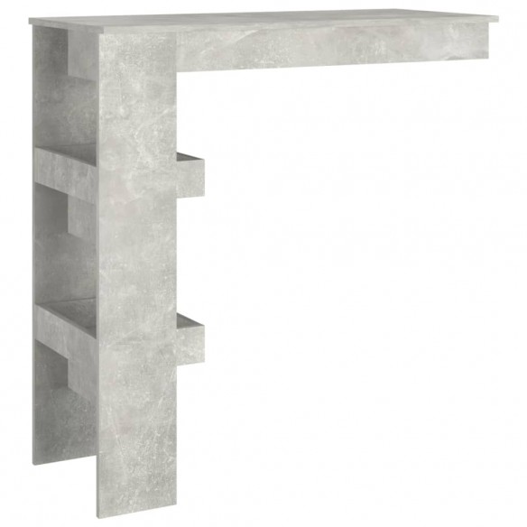 Table de bar murale Gris Béton 102x45x103,5cm Bois d'ingénierie