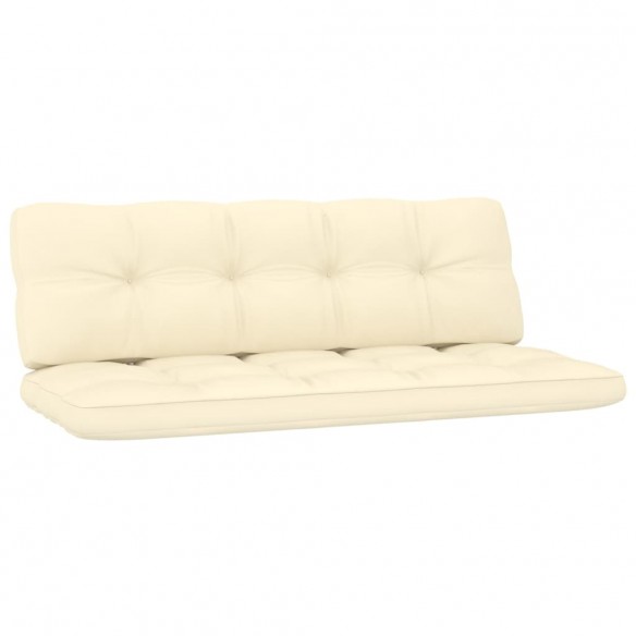 Banc de jardin avec coussins crème 179 cm Pin imprégné