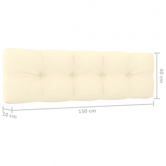 Banc de jardin avec coussins crème 179 cm Pin imprégné