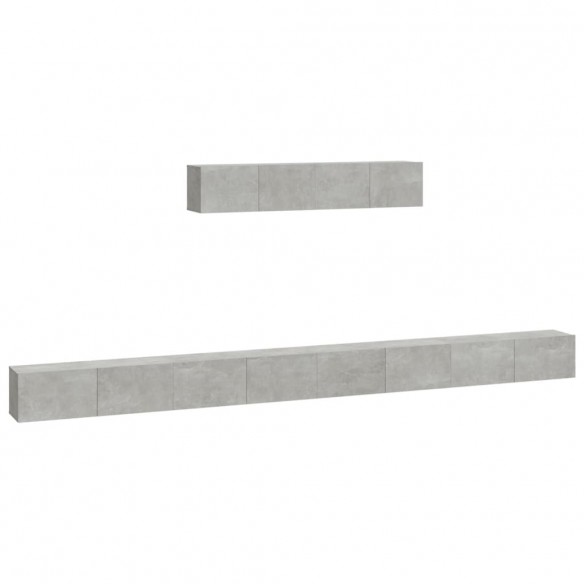 Ensemble de meubles TV 6 pcs Gris béton Bois d'ingénierie