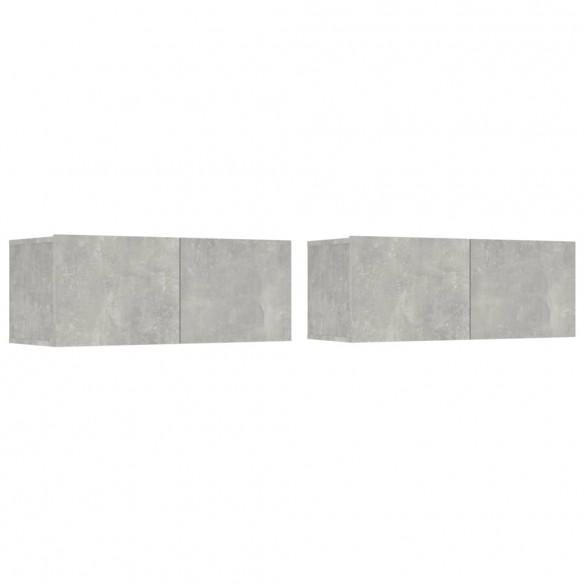 Ensemble de meubles TV 6 pcs Gris béton Bois d'ingénierie