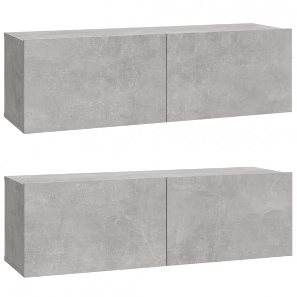 Ensemble de meubles TV 6 pcs Gris béton Bois d'ingénierie