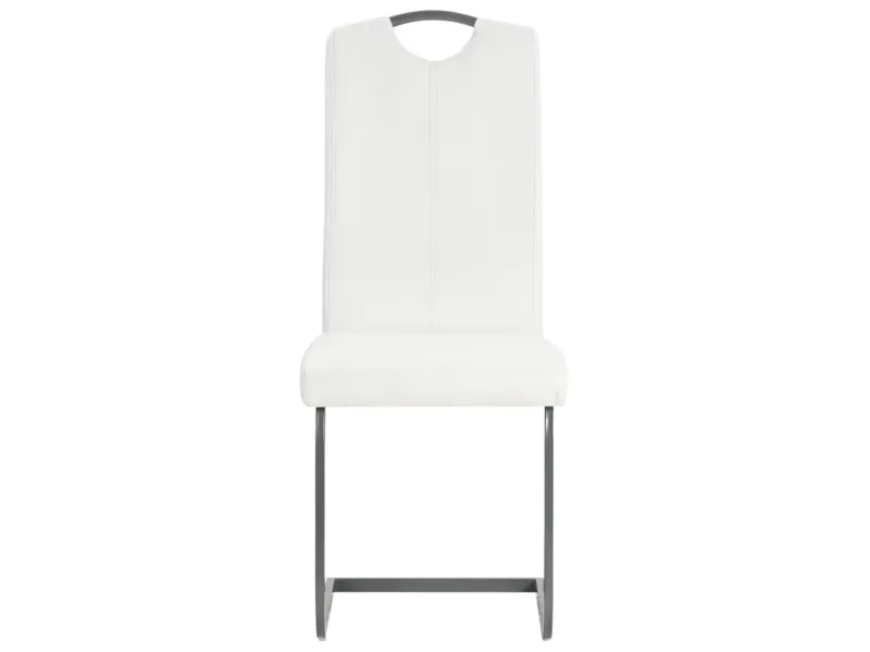 Chaises à manger cantilever lot de 2 blanc similicuir