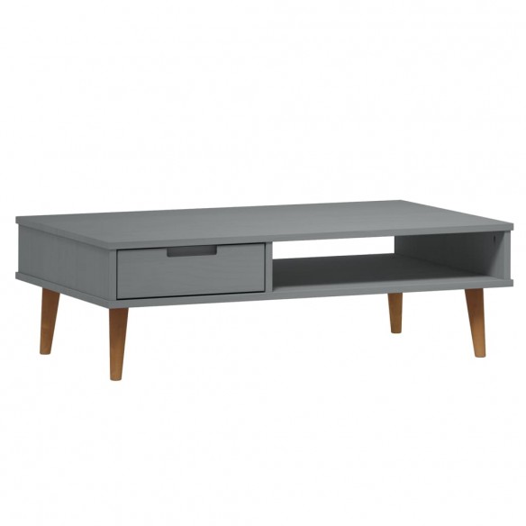 Table basse MOLDE Gris 100x55x31 cm Bois de pin massif