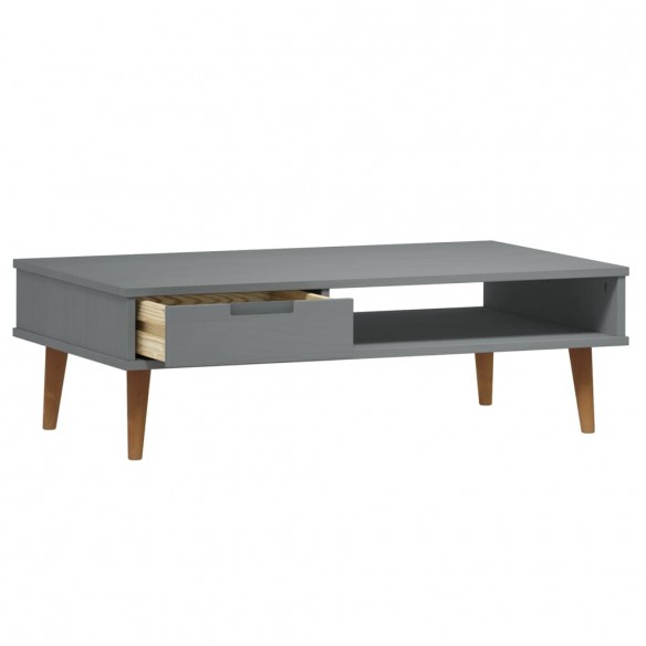 Table basse MOLDE Gris 100x55x31 cm Bois de pin massif