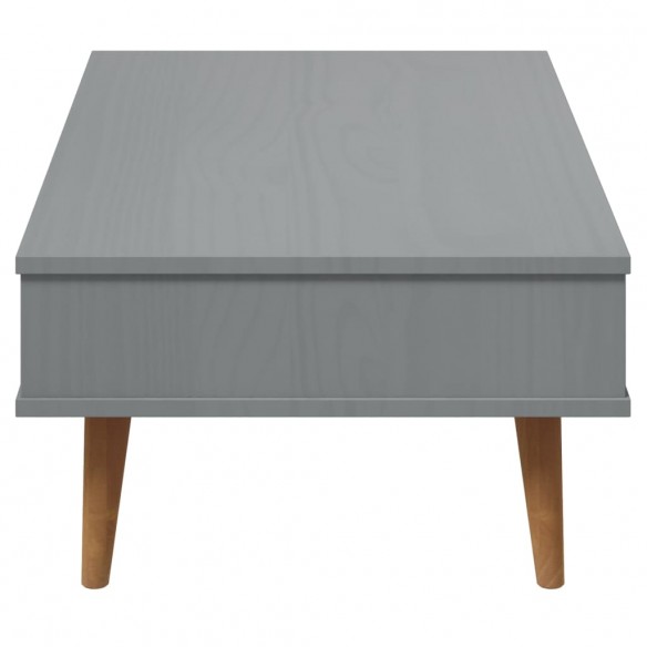 Table basse MOLDE Gris 100x55x31 cm Bois de pin massif