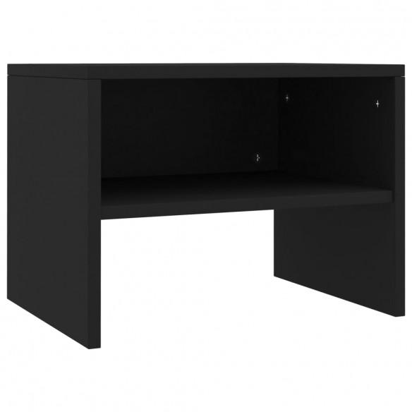 2 pcs Tables de chevet Noir 40 x 30 x 30 cm Aggloméré