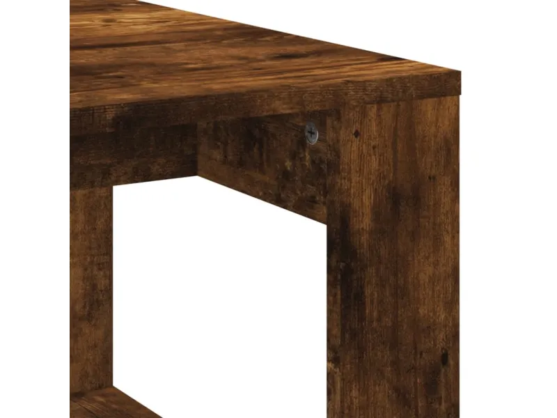 Table basse chêne fumé 102x50x35 cm bois d'ingénierie
