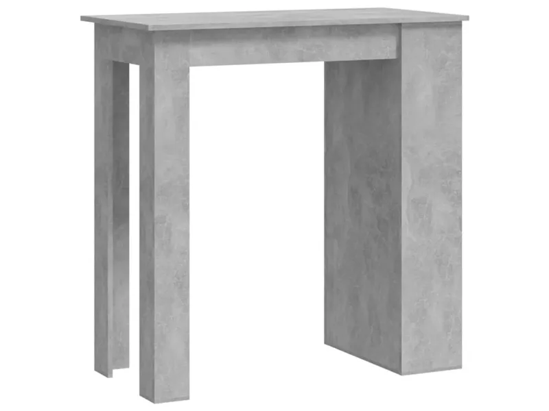 Table de bar à étagère de rangement Gris béton 102x50x103,5 cm