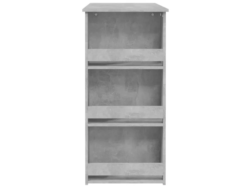 Table de bar à étagère de rangement Gris béton 102x50x103,5 cm