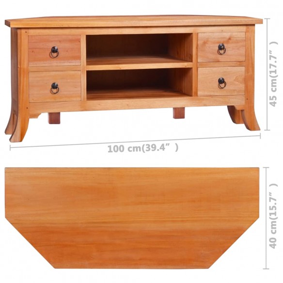 Meuble TV 100x40x45 cm Bois massif d'acajou