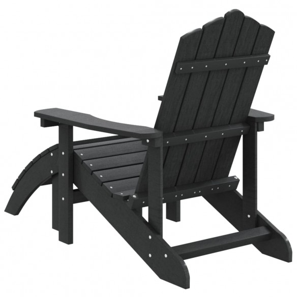 Chaise de jardin Adirondack avec repose-pied PEHD Anthracite