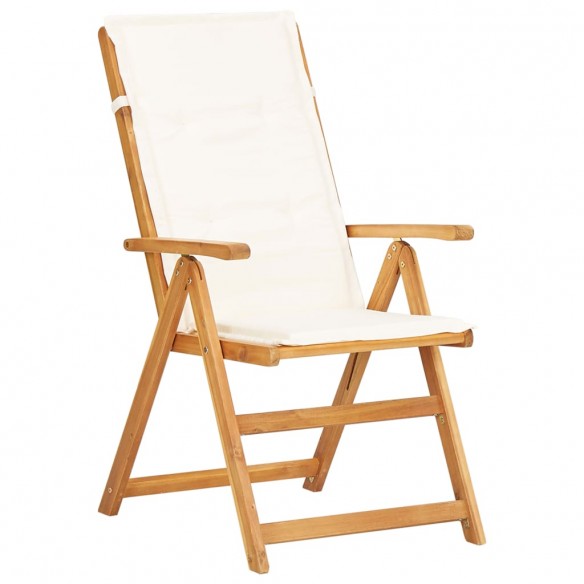 Chaises inclinables de jardin 2 pcs Marron Bois solide d'acacia