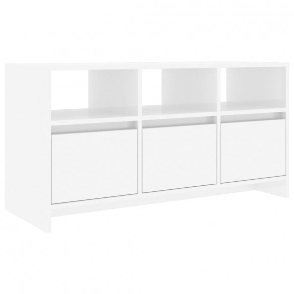 Meuble TV Blanc brillant 102x37,5x52,5 cm Aggloméré