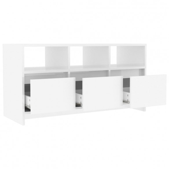 Meuble TV Blanc brillant 102x37,5x52,5 cm Aggloméré