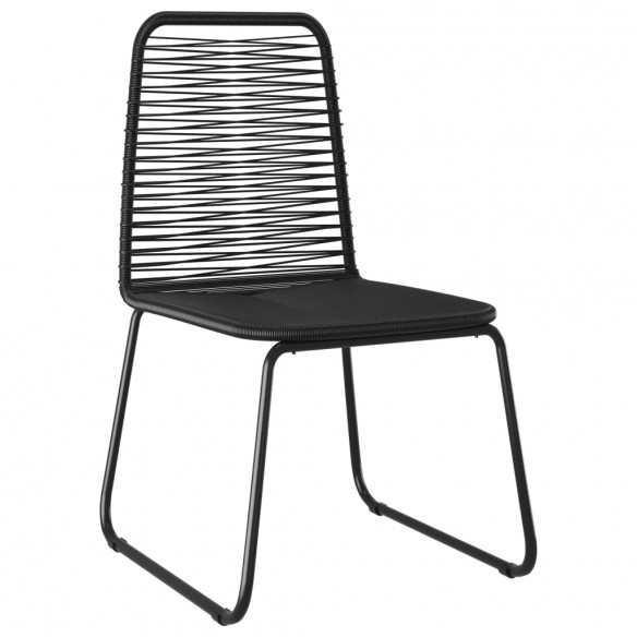 Chaises d'extérieur 4 pcs Résine tressée Noir