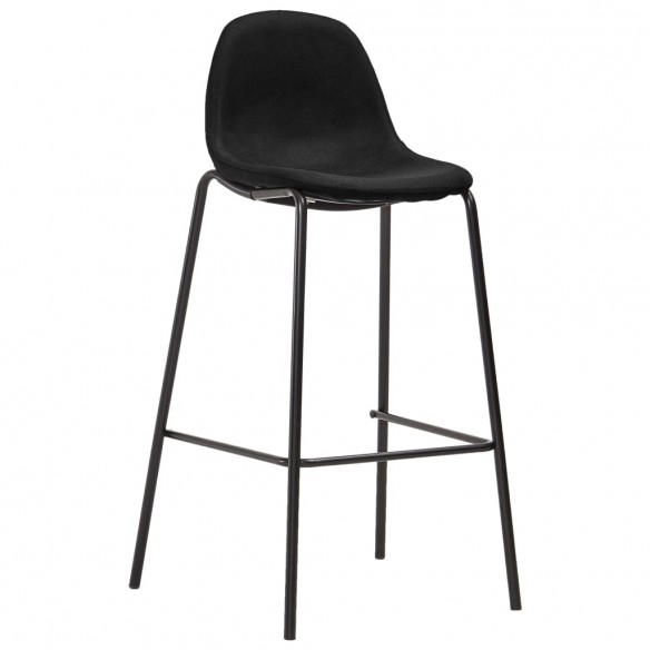 Chaises de bar lot de 4 noir tissu