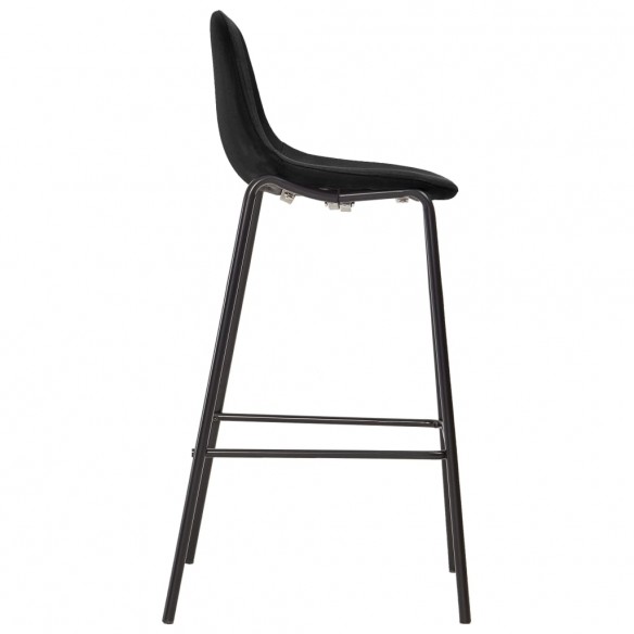 Chaises de bar lot de 4 noir tissu