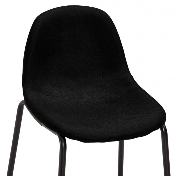 Chaises de bar lot de 4 noir tissu