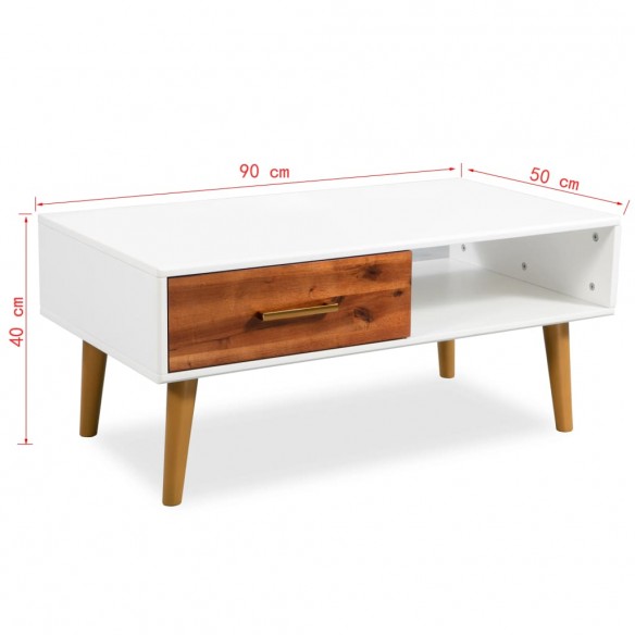 Table basse Bois d'acacia massif 90 x 50 x 40 cm