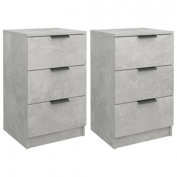 Tables de chevet 2 pcs Gris béton 40x36x65 cm