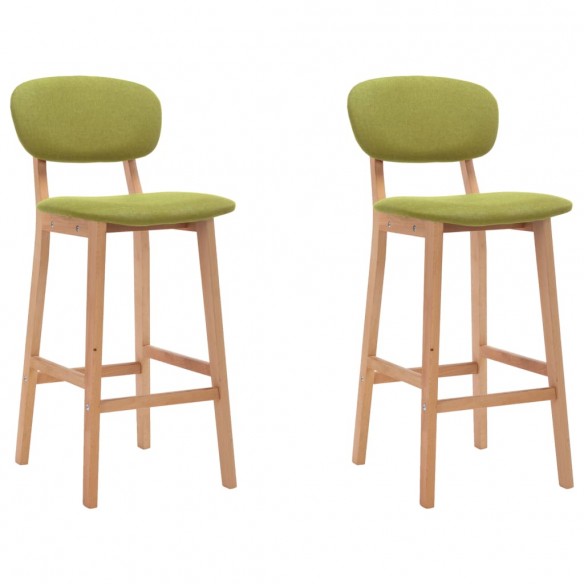 Tabourets de bar lot de 2 vert tissu