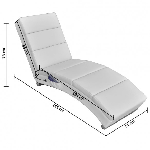 Chaise longue de massage Blanc Similicuir