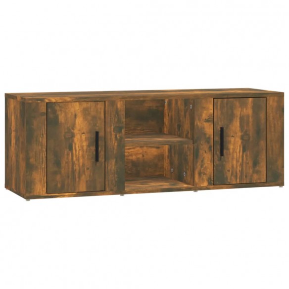 Meuble TV Chêne fumé 100x31,5x35 cm Bois d'ingénierie