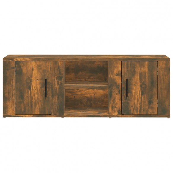 Meuble TV Chêne fumé 100x31,5x35 cm Bois d'ingénierie